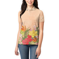 Mahalo Hawaii - Ka Pule a ka Haku Women Polo Shirt Tropical Flowers