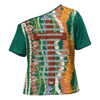 Mahalo Hawaii - Ka Pule a ka Haku Cross Shoulder Shirt Mixed Lei