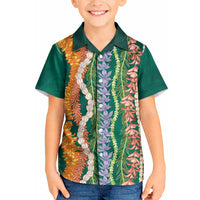 Mahalo Hawaii - Ka Pule a ka Haku Kid Hawaiian Shirt Mixed Lei