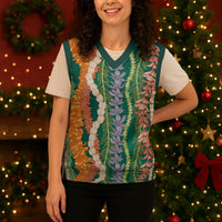 Mahalo Hawaii - Ka Pule a ka Haku Christmas Knitted V-Neck Vest Mixed Lei