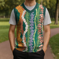 Mahalo Hawaii - Ka Pule a ka Haku Christmas Knitted V-Neck Vest Mixed Lei