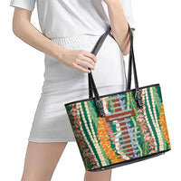 Mahalo Hawaii - Ka Pule a ka Haku Leather Tote Bag Mixed Lei