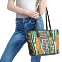 Mahalo Hawaii - Ka Pule a ka Haku Leather Tote Bag Mixed Lei