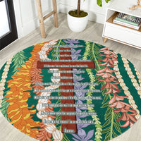 Mahalo Hawaii - Ka Pule a ka Haku Round Carpet Mixed Lei