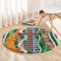 Mahalo Hawaii - Ka Pule a ka Haku Round Carpet Mixed Lei