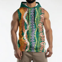 Mahalo Hawaii - Ka Pule a ka Haku Sleeveless Hoodie Mixed Lei