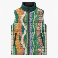 Mahalo Hawaii - Ka Pule a ka Haku Sleeveless Puffer Jacket Mixed Lei