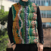 Mahalo Hawaii - Ka Pule a ka Haku Sleeveless Puffer Jacket Mixed Lei
