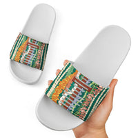 Mahalo Hawaii - Ka Pule a ka Haku Slide Sandals Mixed Lei