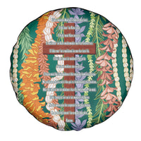 Mahalo Hawaii - Ka Pule a ka Haku Spare Tire Cover Mixed Lei