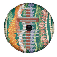 Mahalo Hawaii - Ka Pule a ka Haku Spare Tire Cover Mixed Lei