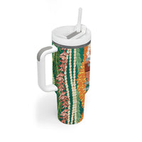 Mahalo Hawaii - Ka Pule a ka Haku Tumbler With Handle Mixed Lei