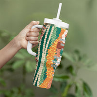 Mahalo Hawaii - Ka Pule a ka Haku Tumbler With Handle Mixed Lei