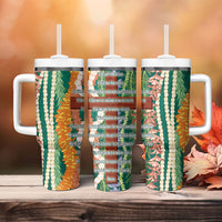 Mahalo Hawaii - Ka Pule a ka Haku Tumbler With Handle Mixed Lei