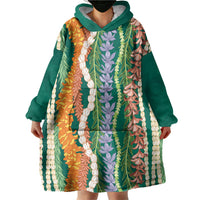Mahalo Hawaii - Ka Pule a ka Haku Wearable Blanket Hoodie Mixed Lei