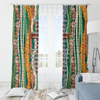 Mahalo Hawaii - Ka Pule a ka Haku Window Curtain Mixed Lei