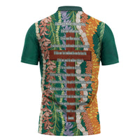 Mahalo Hawaii - Ka Pule a ka Haku Zipper Polo Shirt Mixed Lei