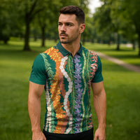 Mahalo Hawaii - Ka Pule a ka Haku Zipper Polo Shirt Mixed Lei