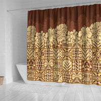 Niue Hiapo Motif Shower Curtain Tapa Classic LT7 - Polynesian Pride