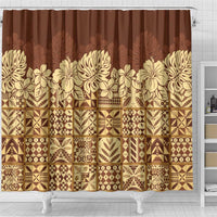 Niue Hiapo Motif Shower Curtain Tapa Classic LT7 - Polynesian Pride