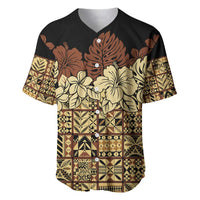 Niue Hiapo Motif Baseball Jersey Tapa Classic - Black Ver LT7 Black - Polynesian Pride