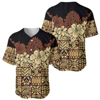 Niue Hiapo Motif Baseball Jersey Tapa Classic - Black Ver LT7 - Polynesian Pride