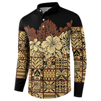 Niue Hiapo Motif Button Sweatshirt Tapa Classic - Black Ver