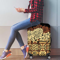 Niue Hiapo Motif Luggage Cover Tapa Classic - Black Ver