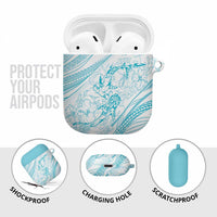 Sharks Couple Dreamy Polynesians Floral Sea AirPods Case Turquoise - Polynesian Pride