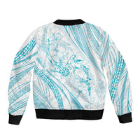 Sharks Couple Dreamy Polynesians Floral Sea Bomber Jacket Turquoise LT7 - Polynesian Pride