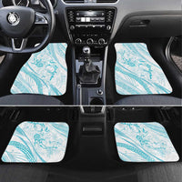 Sharks Couple Dreamy Polynesians Floral Sea Car Mats Turquoise - Polynesian Pride