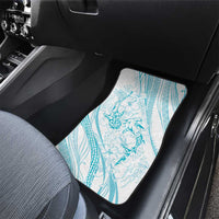 Sharks Couple Dreamy Polynesians Floral Sea Car Mats Turquoise - Polynesian Pride