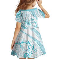 Sharks Couple Dreamy Polynesians Floral Sea Family Matching Tank Maxi Dress and Hawaiian Shirt Turquoise - Polynesian Pride