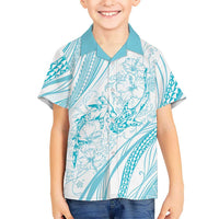 Sharks Couple Dreamy Polynesians Floral Sea Hawaiian Shirt Turquoise - Polynesian Pride
