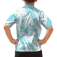 Sharks Couple Dreamy Polynesians Floral Sea Hawaiian Shirt Turquoise - Polynesian Pride