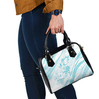 Sharks Couple Dreamy Polynesians Floral Sea Shoulder Handbag Turquoise LT7 - Polynesian Pride