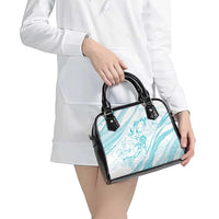Sharks Couple Dreamy Polynesians Floral Sea Shoulder Handbag Turquoise LT7 - Polynesian Pride