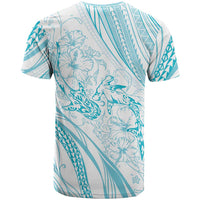 Sharks Couple Dreamy Polynesians Floral Sea T Shirt Turquoise - Polynesian Pride