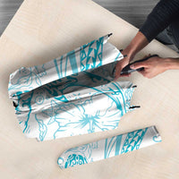 Sharks Couple Dreamy Polynesians Floral Sea Umbrella Turquoise - Polynesian Pride