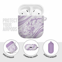 Sharks Couple Dreamy Polynesians Floral Sea AirPods Case Lilac - Polynesian Pride