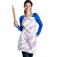 Sharks Couple Dreamy Polynesians Floral Sea Apron Lilac - Polynesian Pride