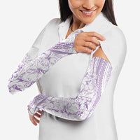 Sharks Couple Dreamy Polynesians Floral Sea Arm Sleeves Lilac LT7 - Polynesian Pride