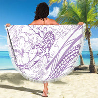 Sharks Couple Dreamy Polynesians Floral Sea Beach Blanket Lilac LT7 - Polynesian Pride