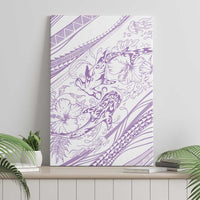 Sharks Couple Dreamy Polynesians Floral Sea Canvas Wall Art Lilac - Polynesian Pride