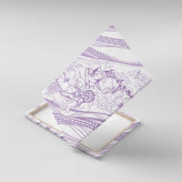 Sharks Couple Dreamy Polynesians Floral Sea Canvas Wall Art Lilac - Polynesian Pride