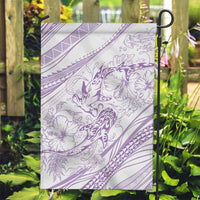 Sharks Couple Dreamy Polynesians Floral Sea Garden Flag Lilac - Polynesian Pride