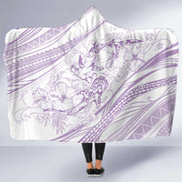Sharks Couple Dreamy Polynesians Floral Sea Hooded Blanket Lilac LT7 One Size Lilac - Polynesian Pride