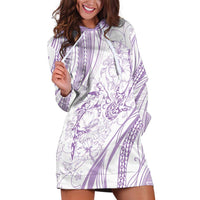 Sharks Couple Dreamy Polynesians Floral Sea Hoodie Dress Lilac - Polynesian Pride