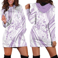Sharks Couple Dreamy Polynesians Floral Sea Hoodie Dress Lilac - Polynesian Pride