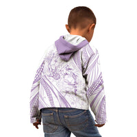 Sharks Couple Dreamy Polynesians Floral Sea Kid Hoodie Lilac - Polynesian Pride
